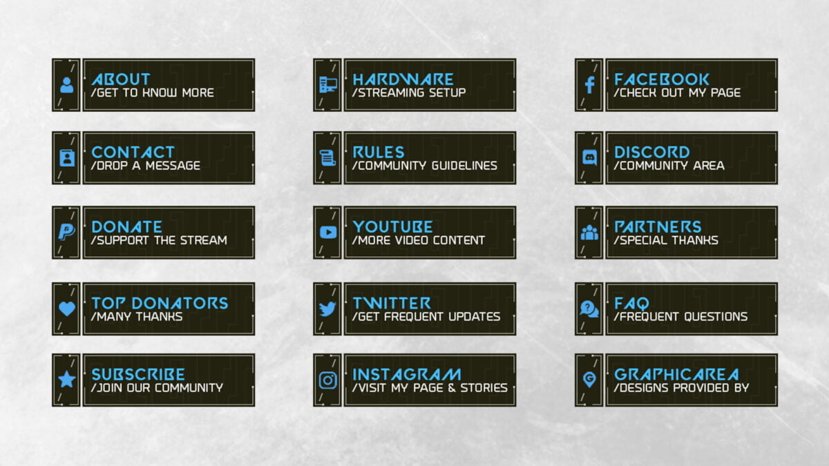 Cool Twitch Panels Dark Design
