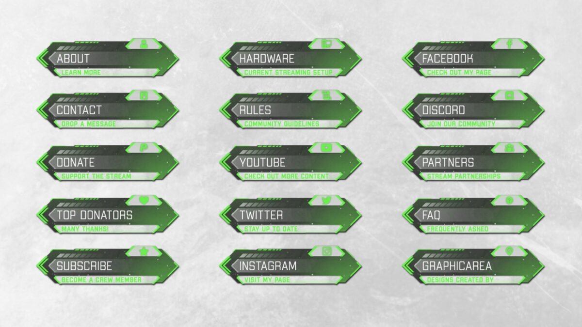 Twitch Panels in Green for Apex