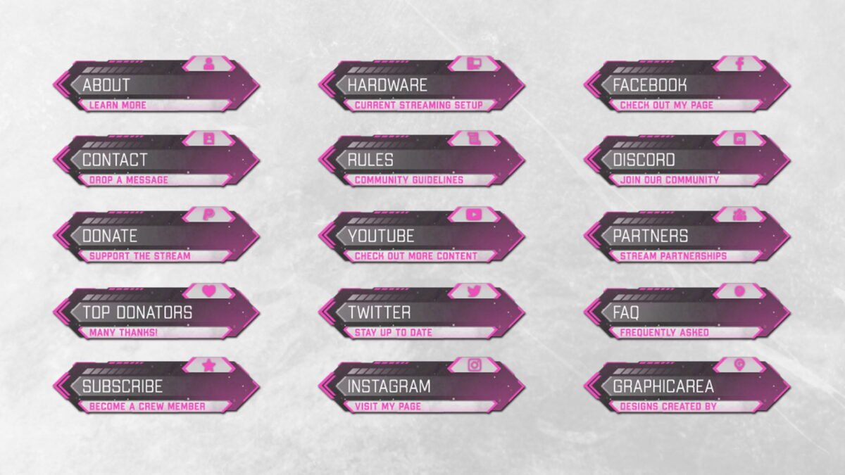 Pink Girly Twitch Panels