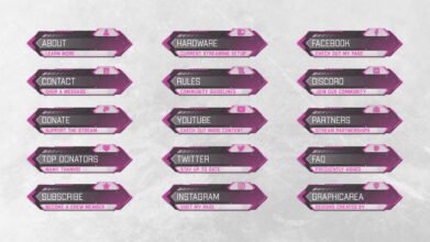 Pink Girly Twitch Panels