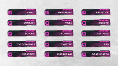 Pink Twitch Panels template