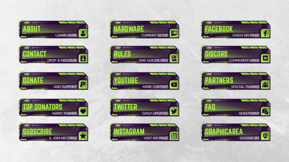 Twitch Panels Green
