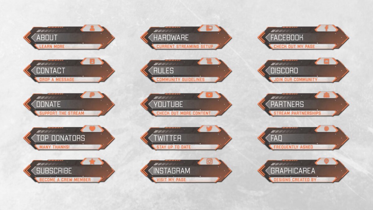 Orange Twitch Panels