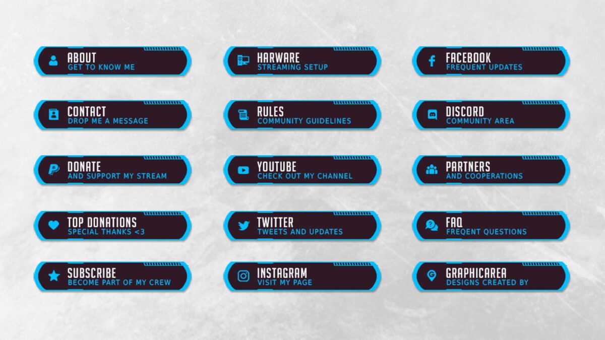 Blue Twitch Panels