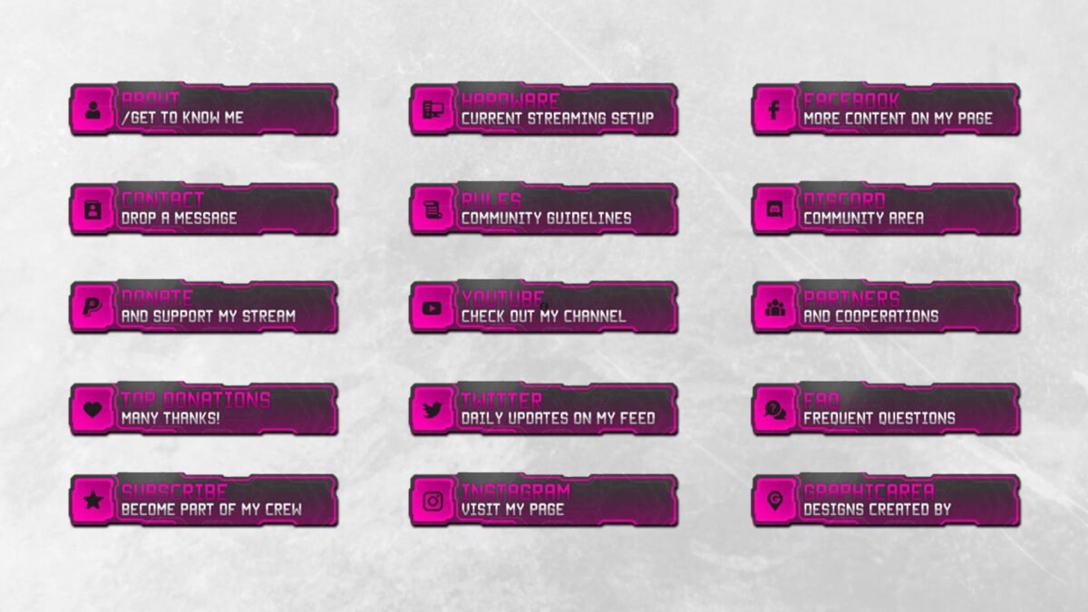 Girly Twitch Panels Twitch Panels Girly Design