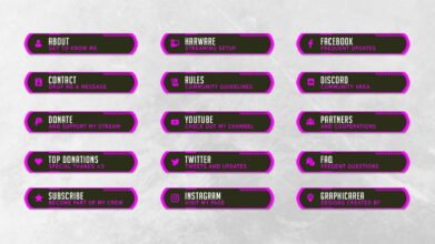 Girly Twitch Panels Pink