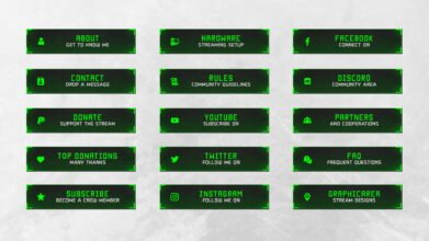 Green Twitch Panels