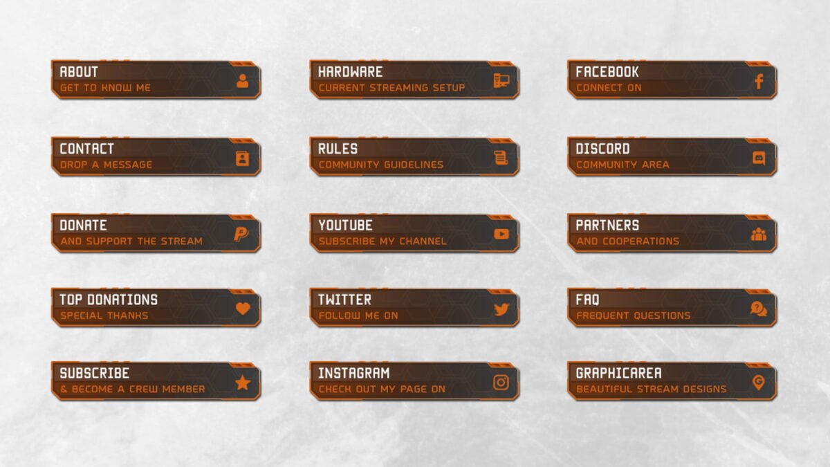 Orange OBS Twitch Panels OBS Twitch Panels