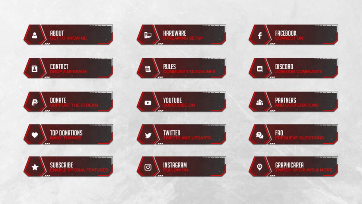 PSD Twitch Panels Template