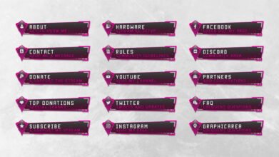 Pink Twitch Panels