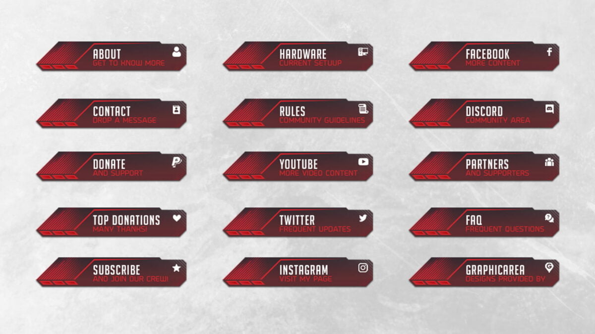 Twitch Buttons in Red
