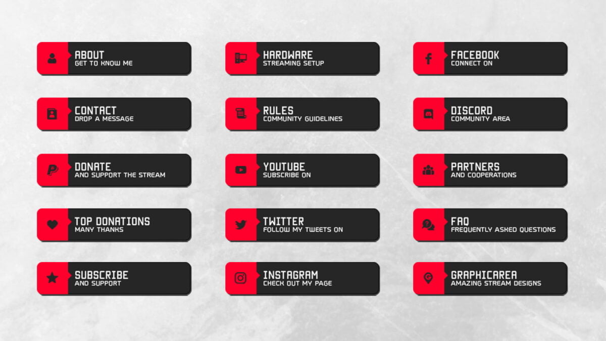 Red Twitch Panels