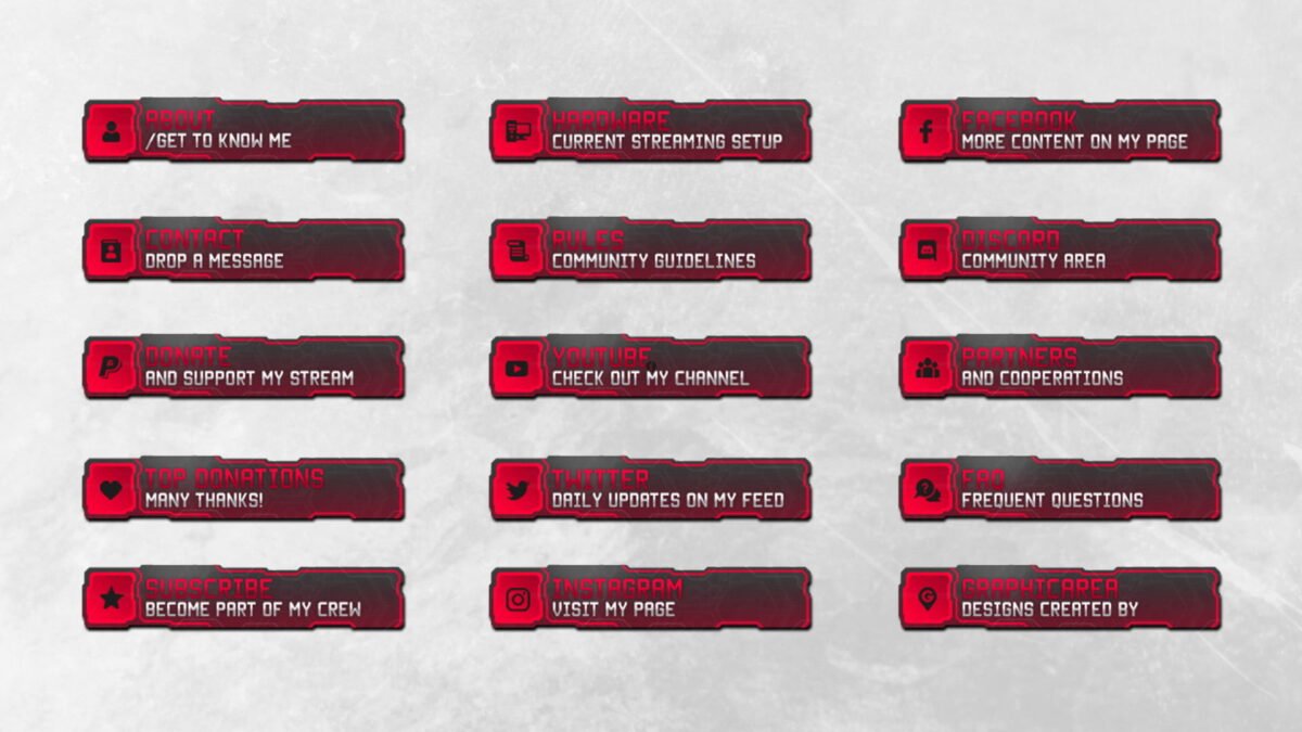 Red Twitch Panels Red Twitch Panels