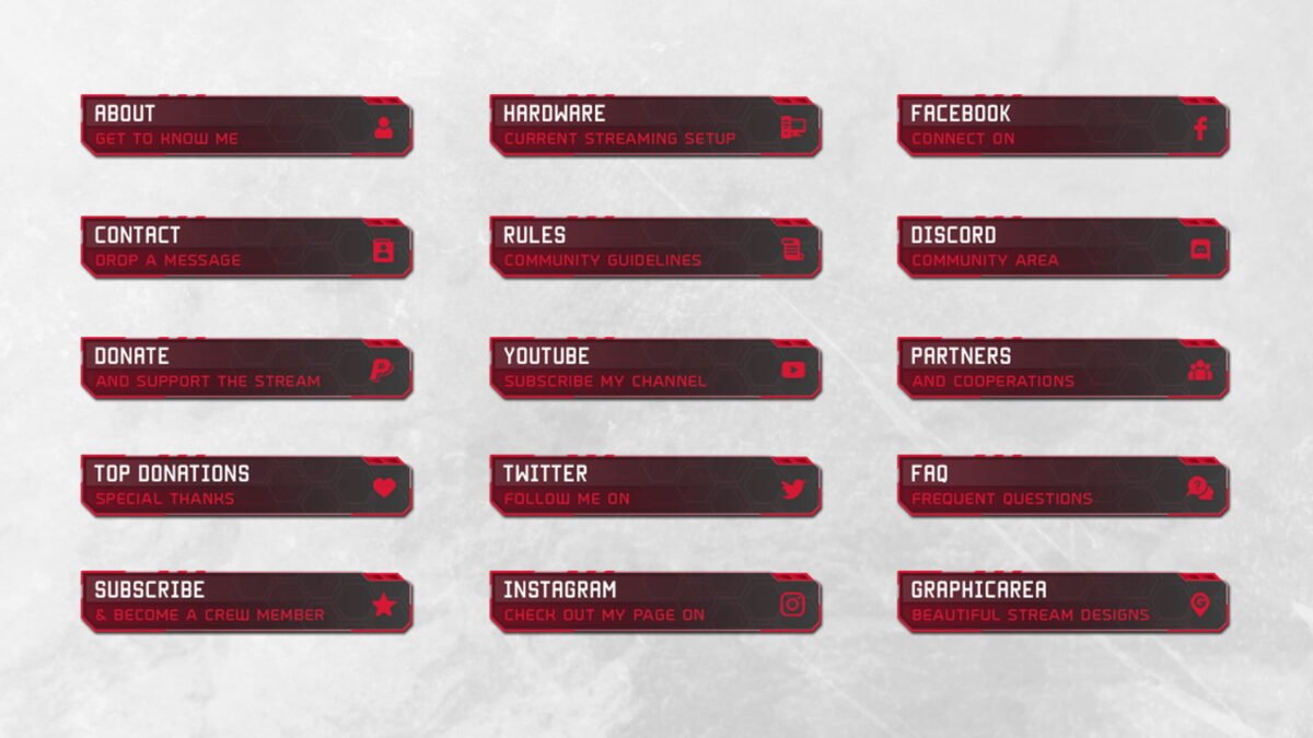 Twitch Buttons in Red own3d Twitch Buttons Red
