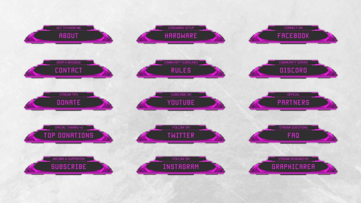 Twitch Panel Set in Pink