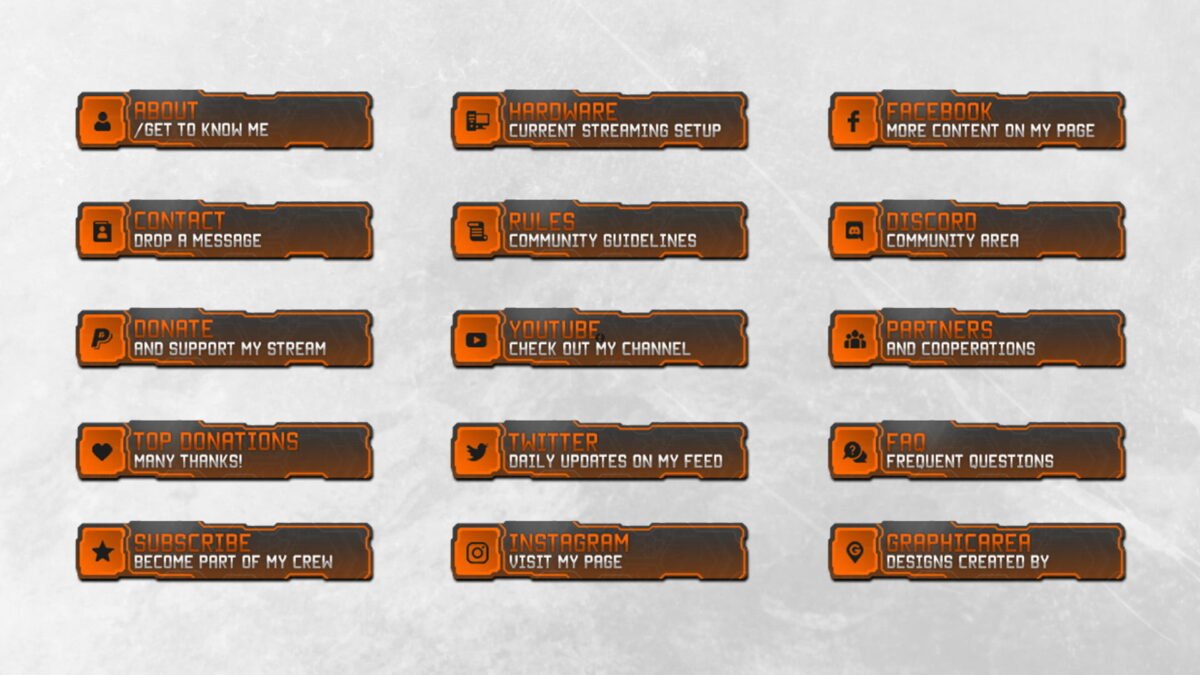 Twitch Panels Template Template for Twitch Panels