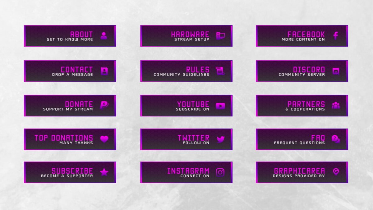 Twitch Panels Template PNG Twitch Panels Template PNG