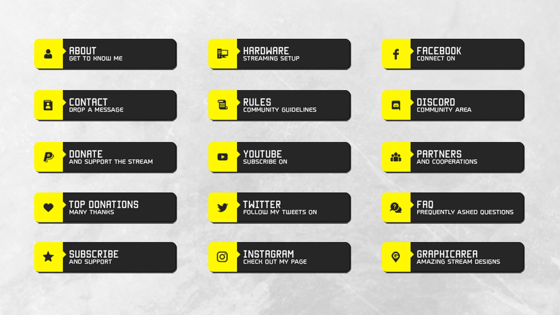 Twitch Panels Template Yellow