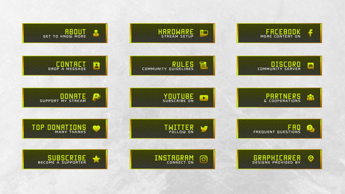 Yellow Twitch Panels Free Yellow Twitch Panels Free