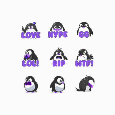 Twitch Emotes Pinguin Purple