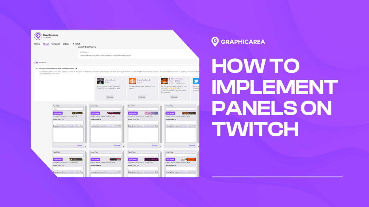 How to implement panels on Twitch