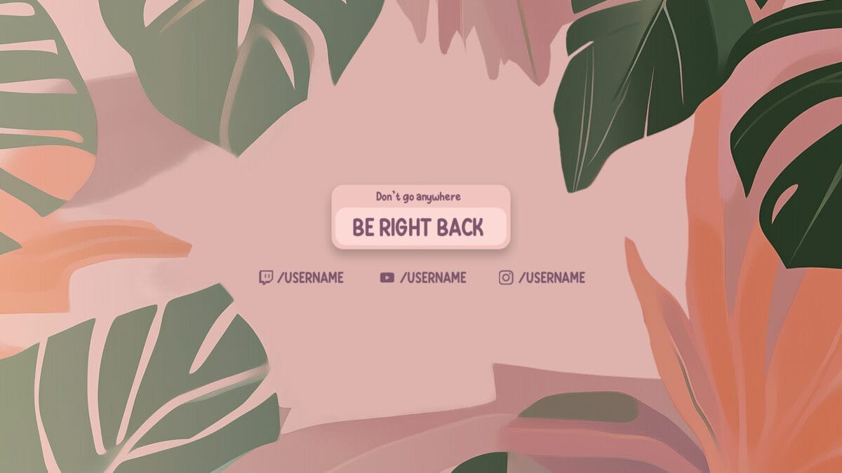 Twitch Banner Pink Monstera Twitch Banner Pink Monstera