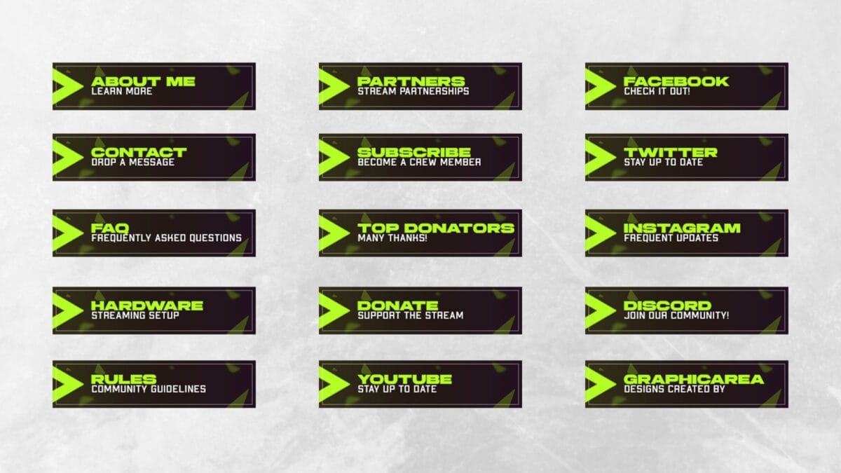 Twitch Panels Etsy Download Green