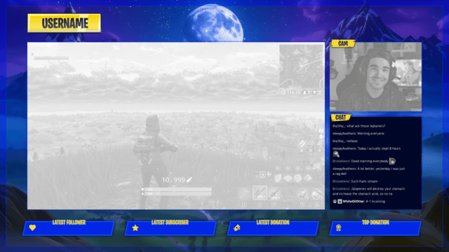 Fortnite Twitch Overlay Free Blue