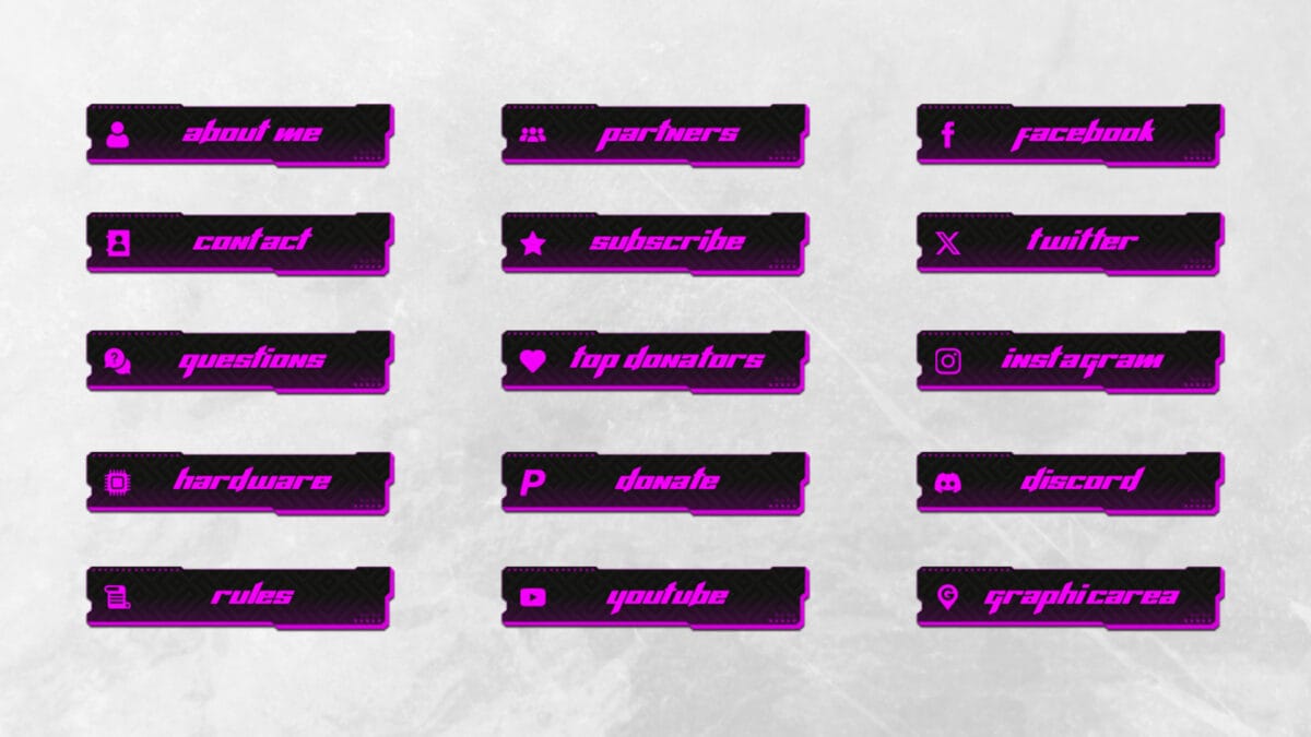 Pink Twitch Panels Free