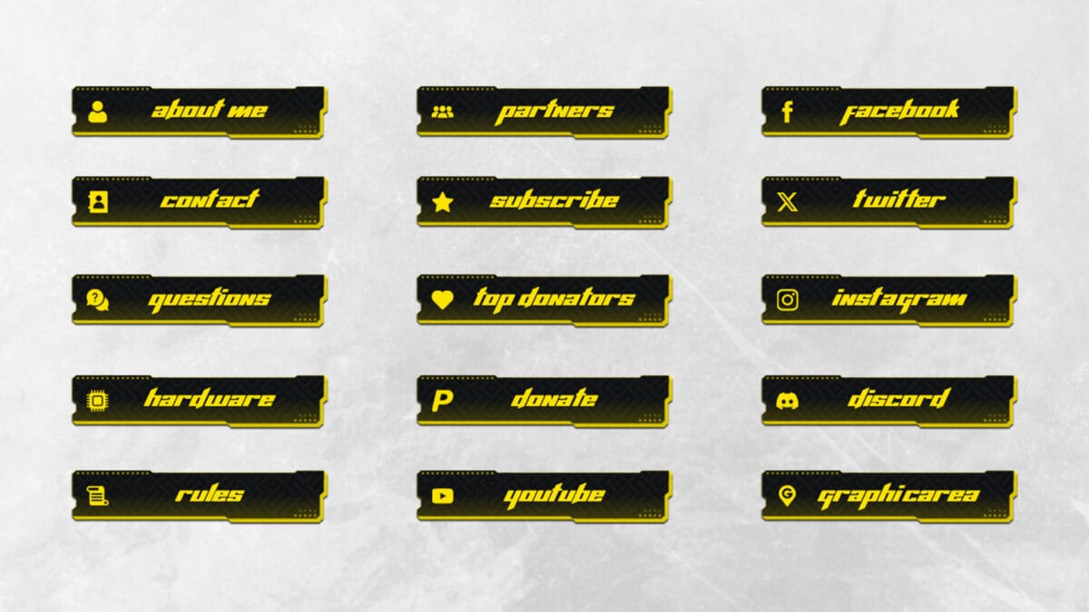Yellow Twitch Panels